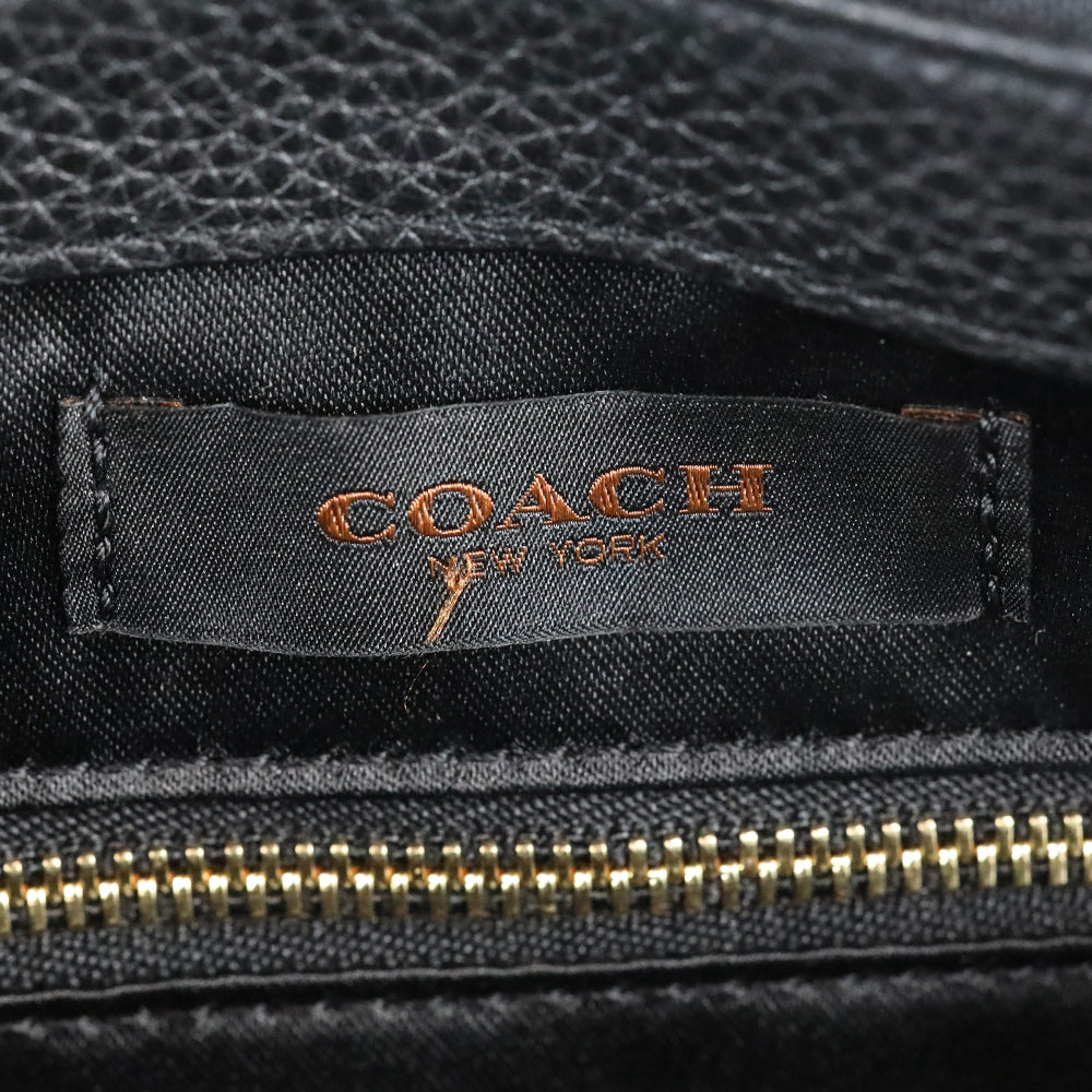 Coach NWT 28160 Black Pebbled Leather The Brough Bag