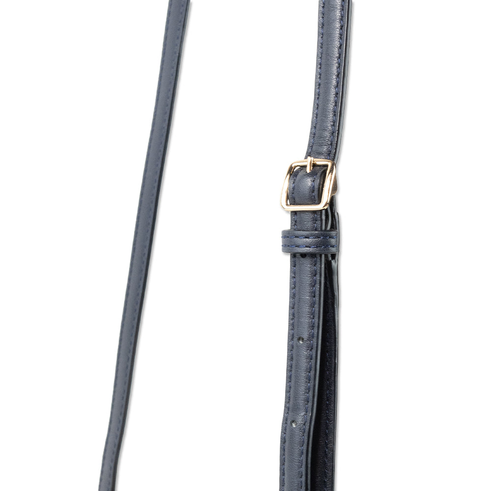 Coach Navy Embossed Leather Crossbody Camera Bag