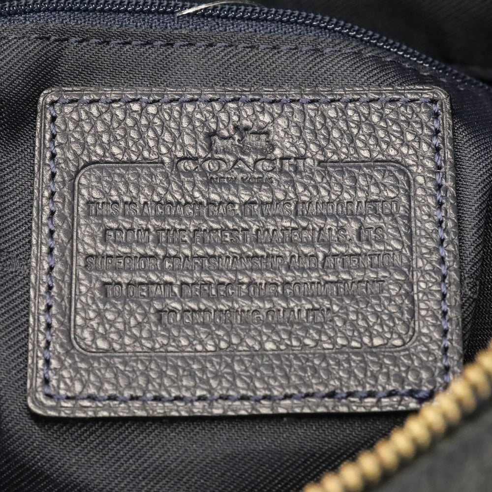 Coach Navy Grained Leather Turnlock Hobo Bag