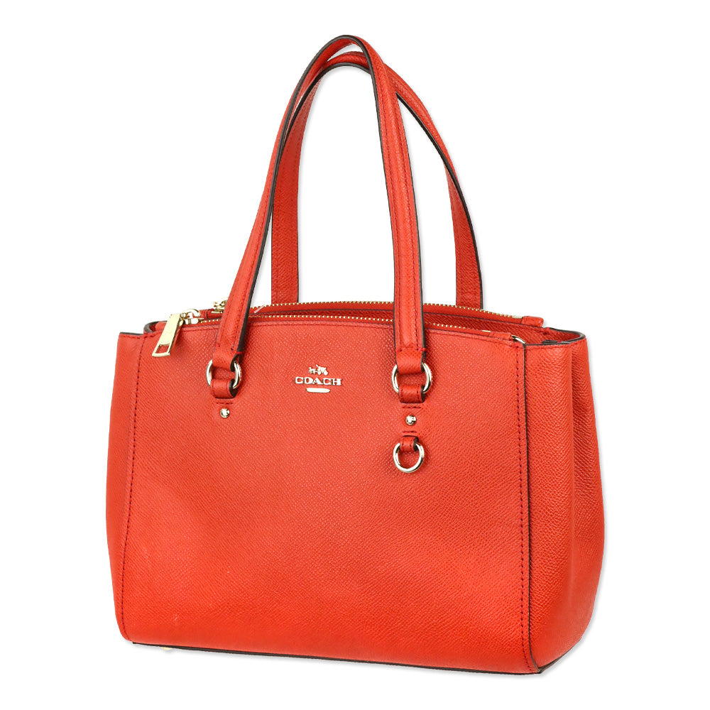 Coach Orange Crossgrain Leather Etta Carryall