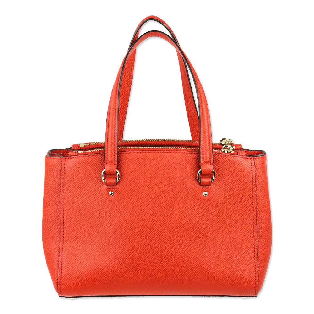 Coach Orange Crossgrain Leather Etta Carryall