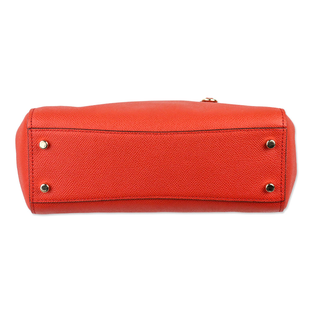 Coach Orange Crossgrain Leather Etta Carryall