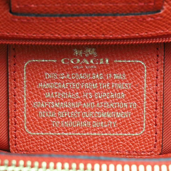 Coach Orange Crossgrain Leather Etta Carryall