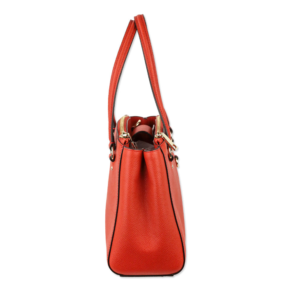 Coach Orange Crossgrain Leather Etta Carryall