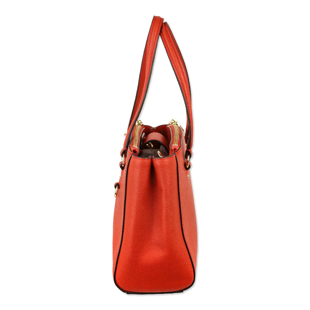 Coach Orange Crossgrain Leather Etta Carryall