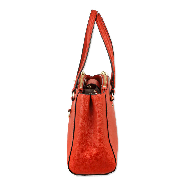 Coach Orange Crossgrain Leather Etta Carryall