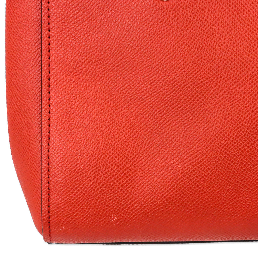Coach Orange Crossgrain Leather Etta Carryall