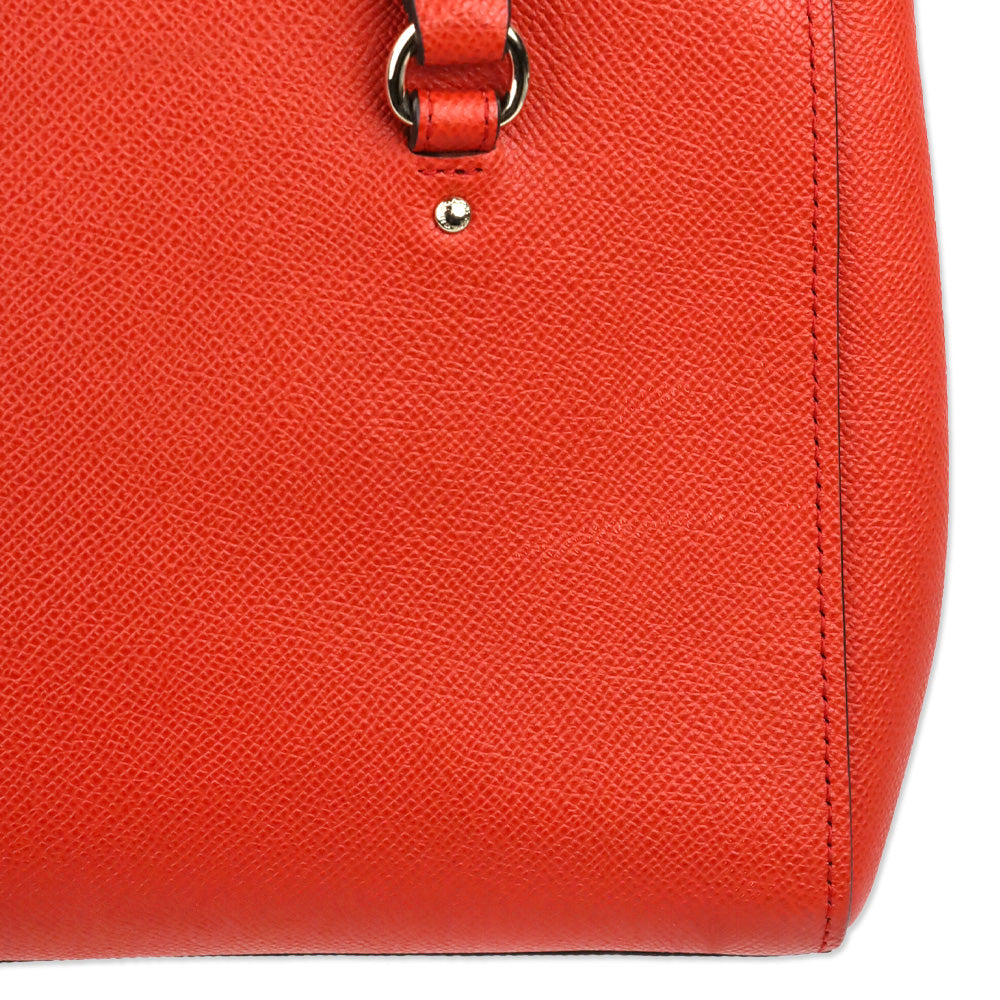 Coach Orange Crossgrain Leather Etta Carryall