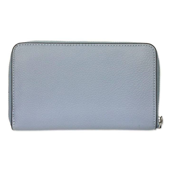 Coach Periwinkle Leather Zip Around Wallet