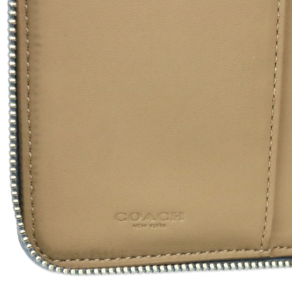 Coach Periwinkle Leather Zip Around Wallet