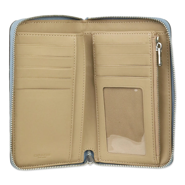Coach Periwinkle Leather Zip Around Wallet