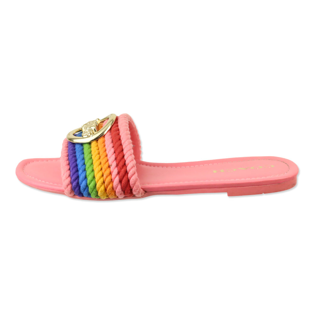 Coach Pink Lemonade Multi Jolie Rope Sandal