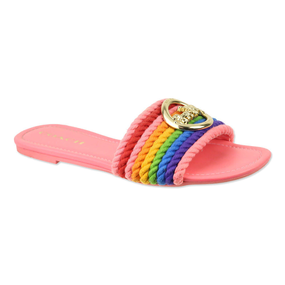 Coach Pink Lemonade Multi Jolie Rope Sandal