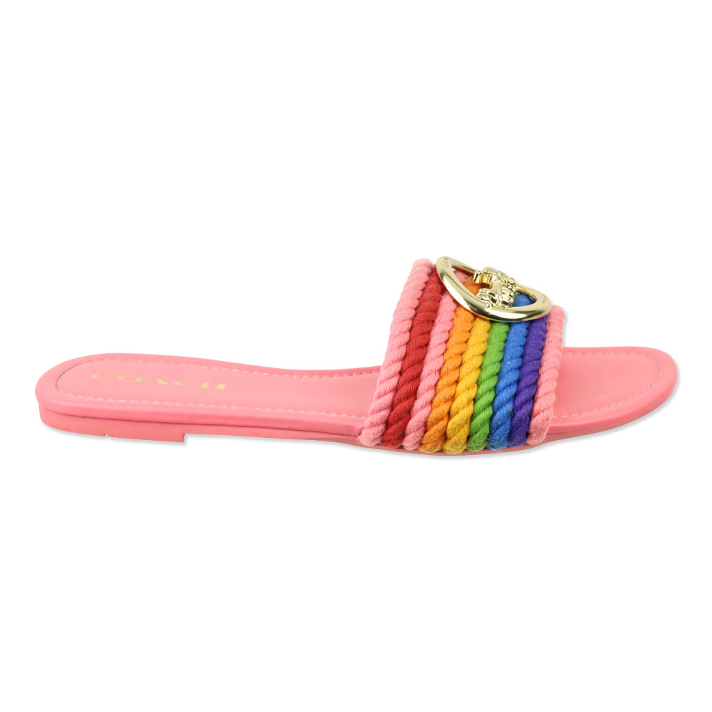 Coach Pink Lemonade Multi Jolie Rope Sandal