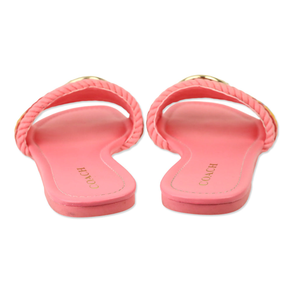 Coach Pink Lemonade Multi Jolie Rope Sandal