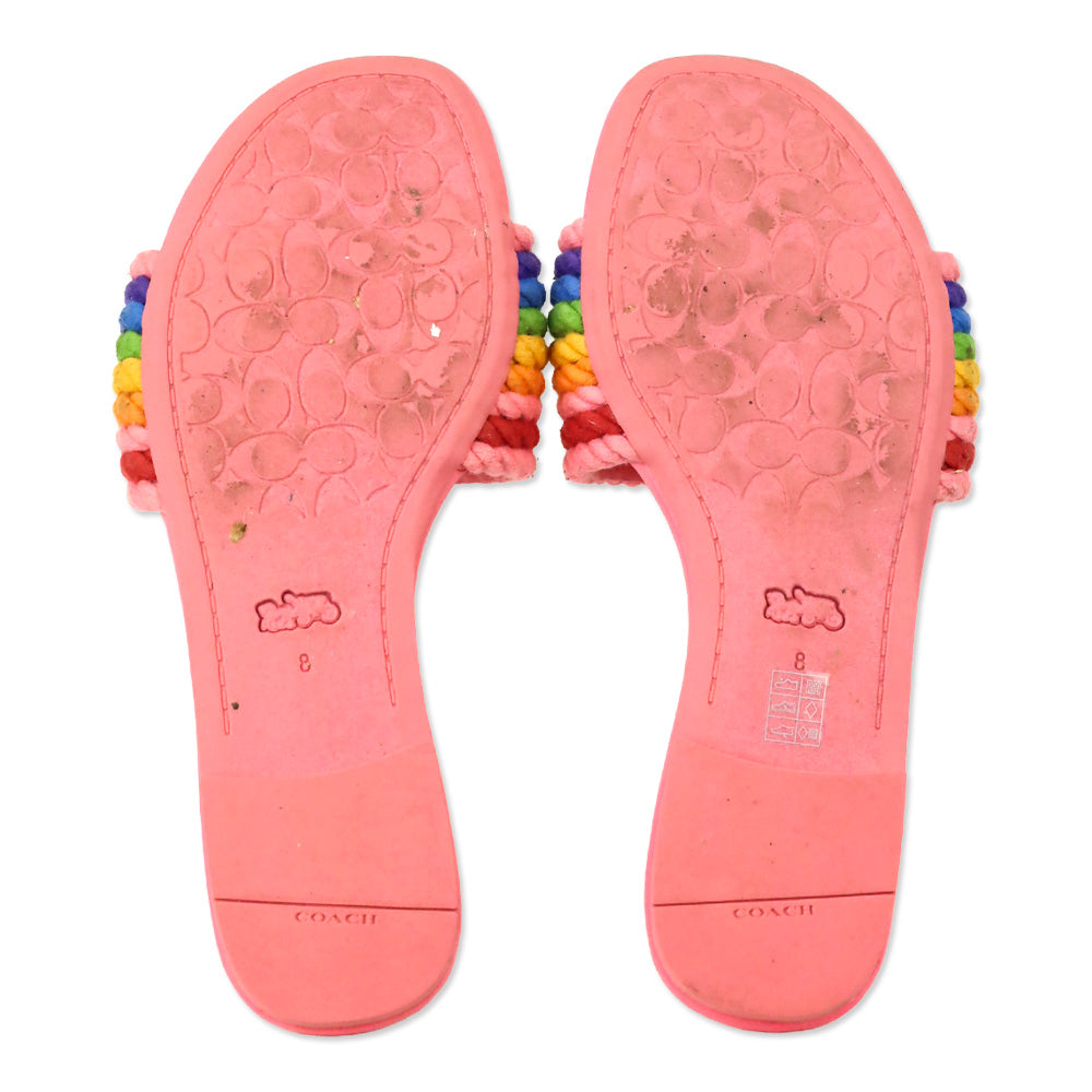 Coach Pink Lemonade Multi Jolie Rope Sandal
