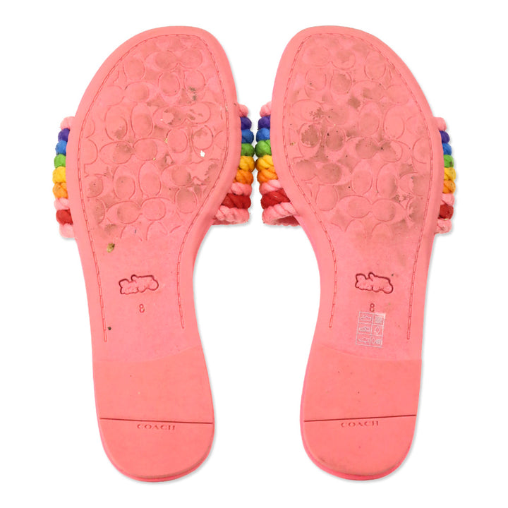 Coach Pink Lemonade Multi Jolie Rope Sandal