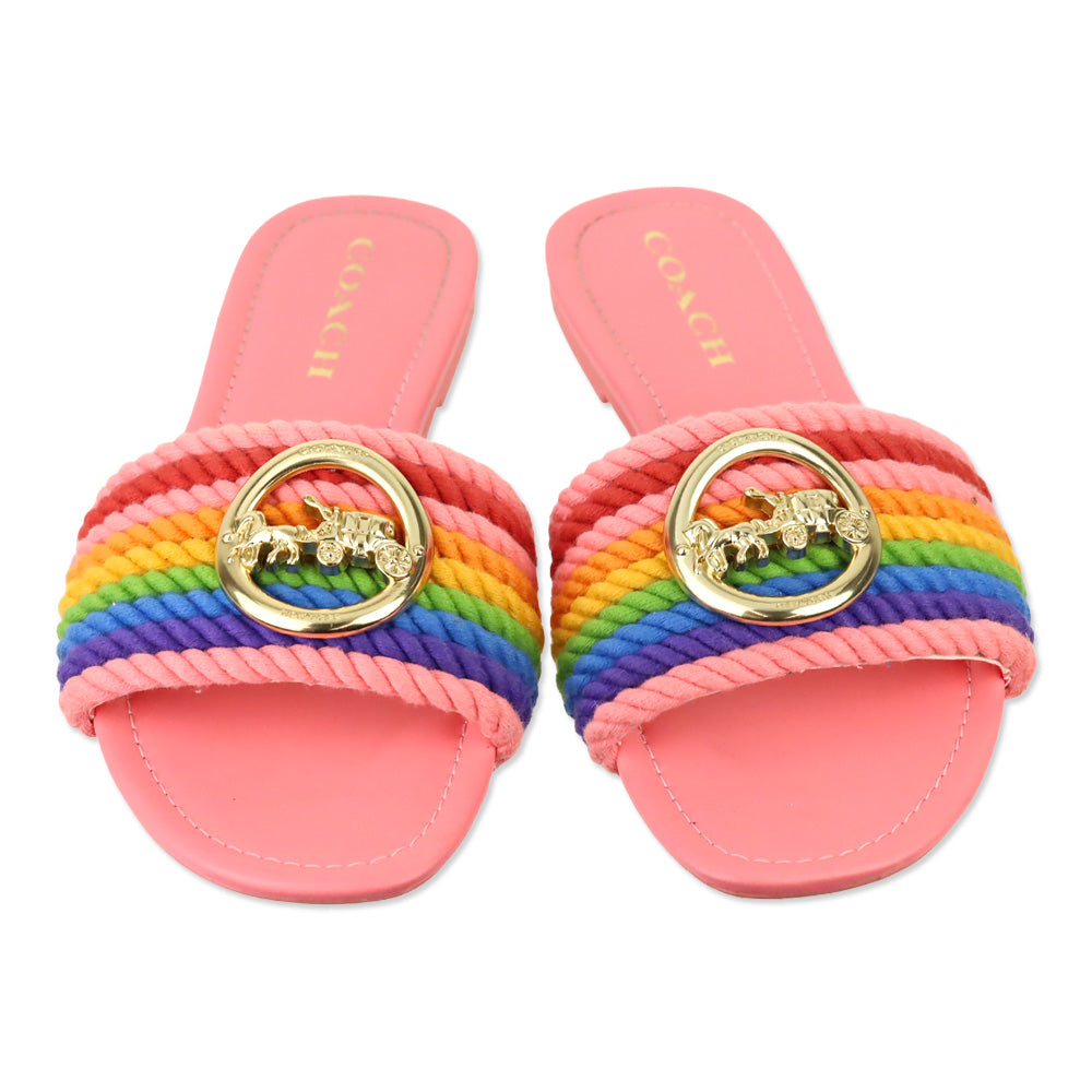 Coach Pink Lemonade Multi Jolie Rope Sandal