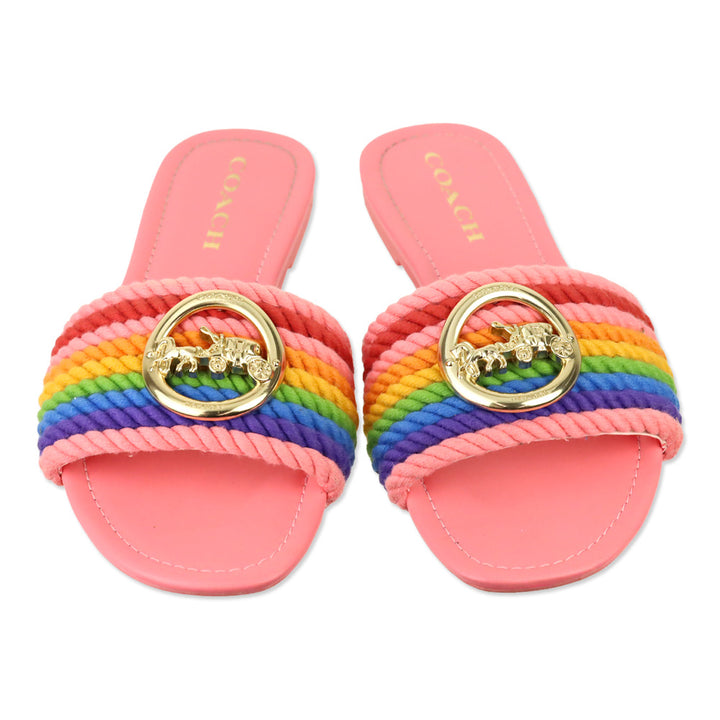 Coach Pink Lemonade Multi Jolie Rope Sandal