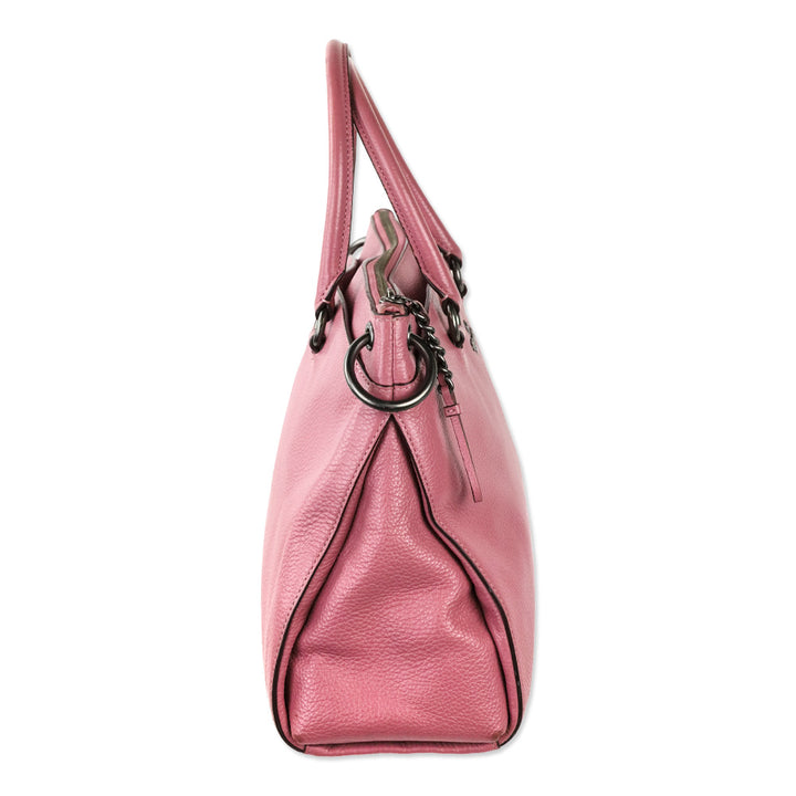 Coach Pink Rose Pebble Leather Mia Satchel Crossbody Bag