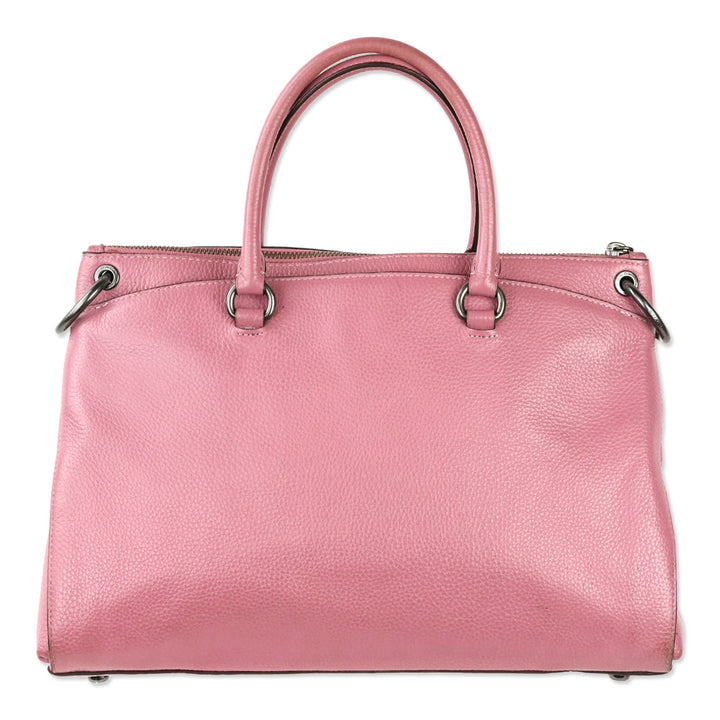 Coach Pink Rose Pebble Leather Mia Satchel Crossbody Bag