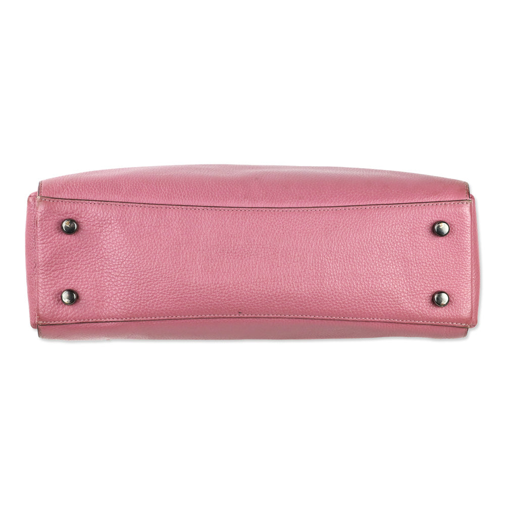 Coach Pink Rose Pebble Leather Mia Satchel Crossbody Bag