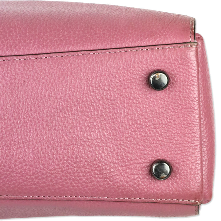 Coach Pink Rose Pebble Leather Mia Satchel Crossbody Bag