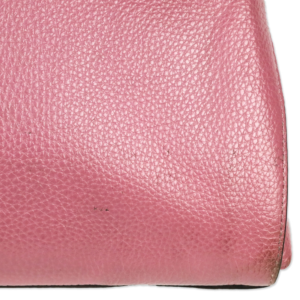 Coach Pink Rose Pebble Leather Mia Satchel Crossbody Bag