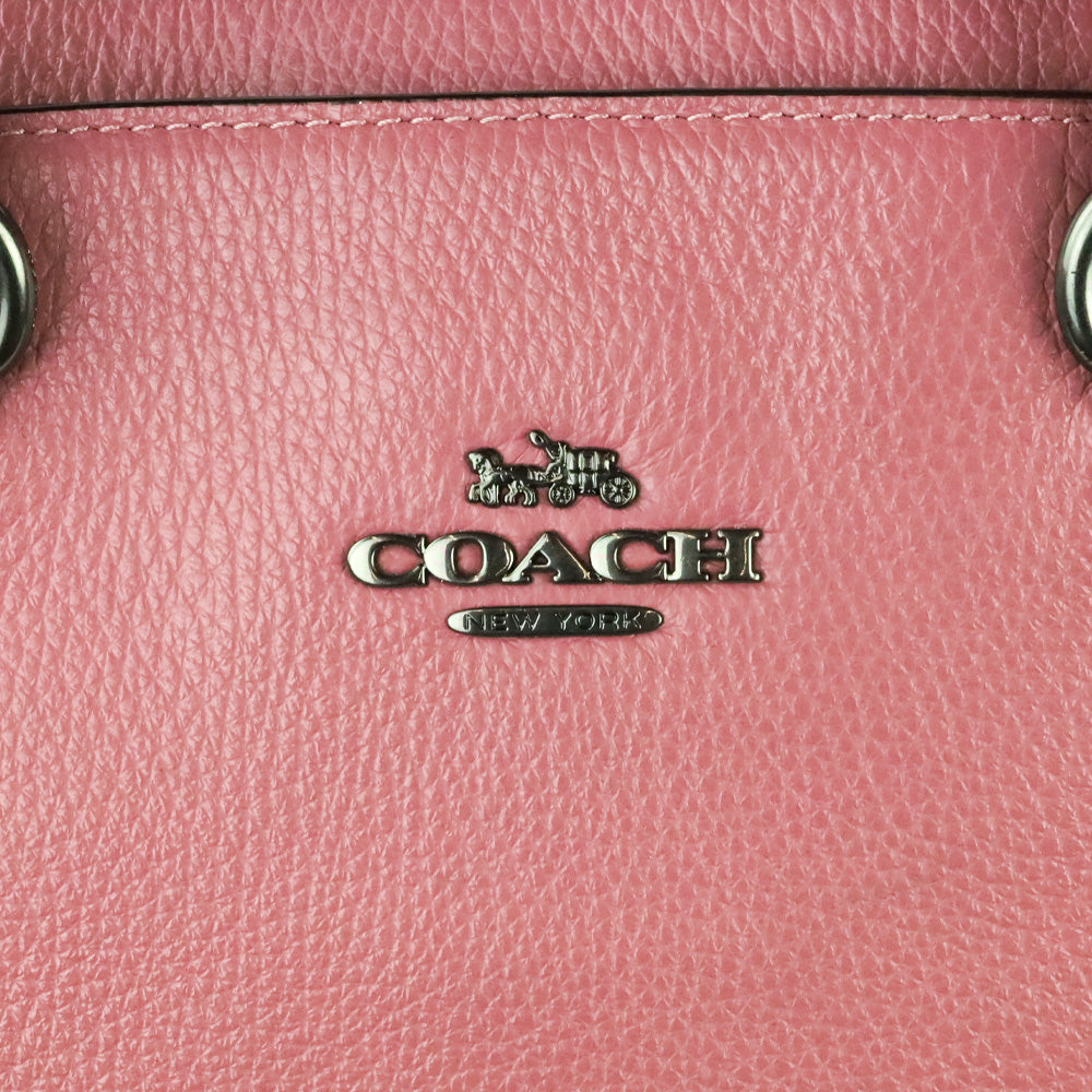 Coach Pink Rose Pebble Leather Mia Satchel Crossbody Bag