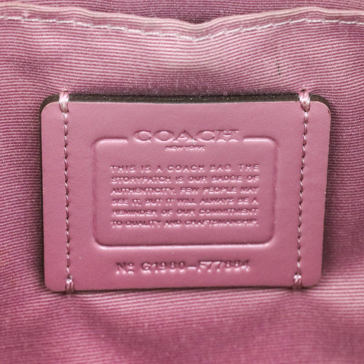 Coach Pink Rose Pebble Leather Mia Satchel Crossbody Bag