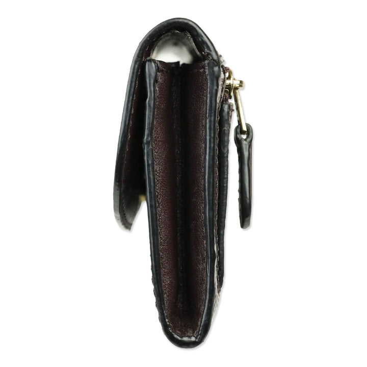 Coach Plum Signature Glitter Embossed Patent Leather Wallet