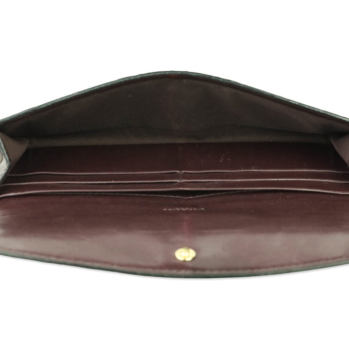 Coach Plum Signature Glitter Embossed Patent Leather Wallet