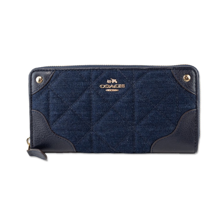 Coach Quilted Denim and Leather Wallet