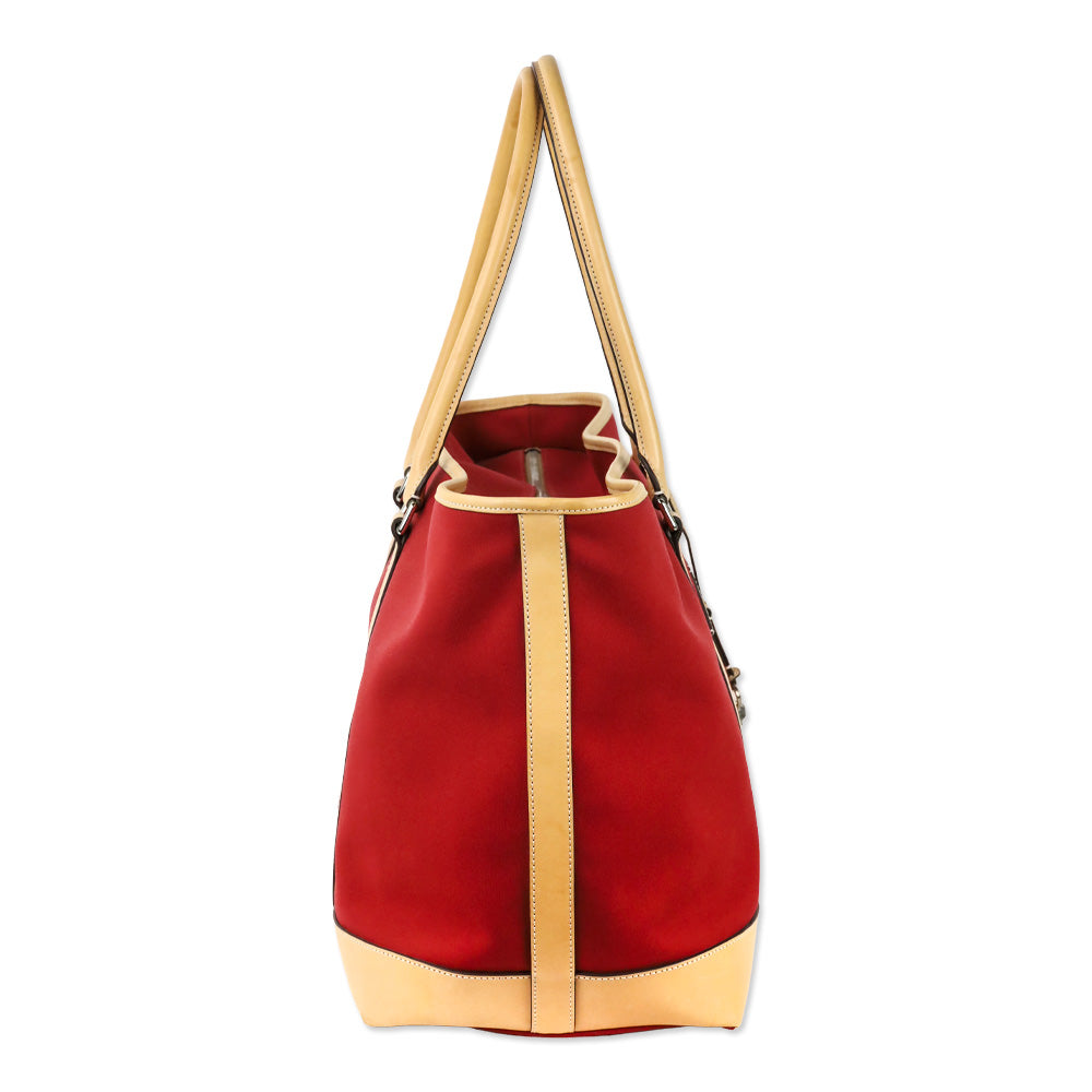 Coach Red Canvas & Leather Transatlantic Weekender Travel Tote