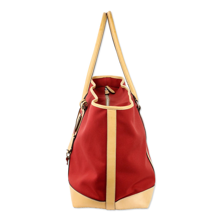 Coach Red Canvas & Leather Transatlantic Weekender Travel Tote