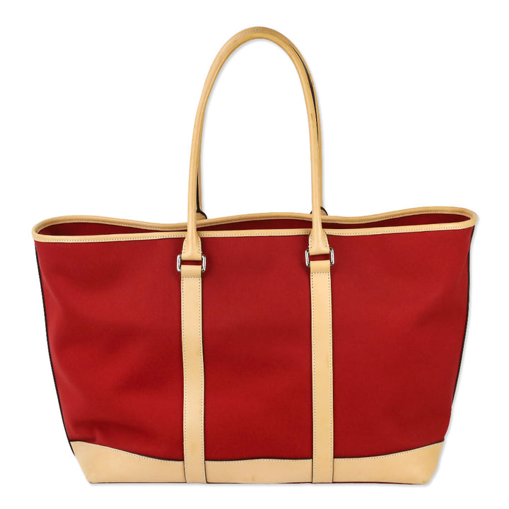 Coach Red Canvas & Leather Transatlantic Weekender Travel Tote