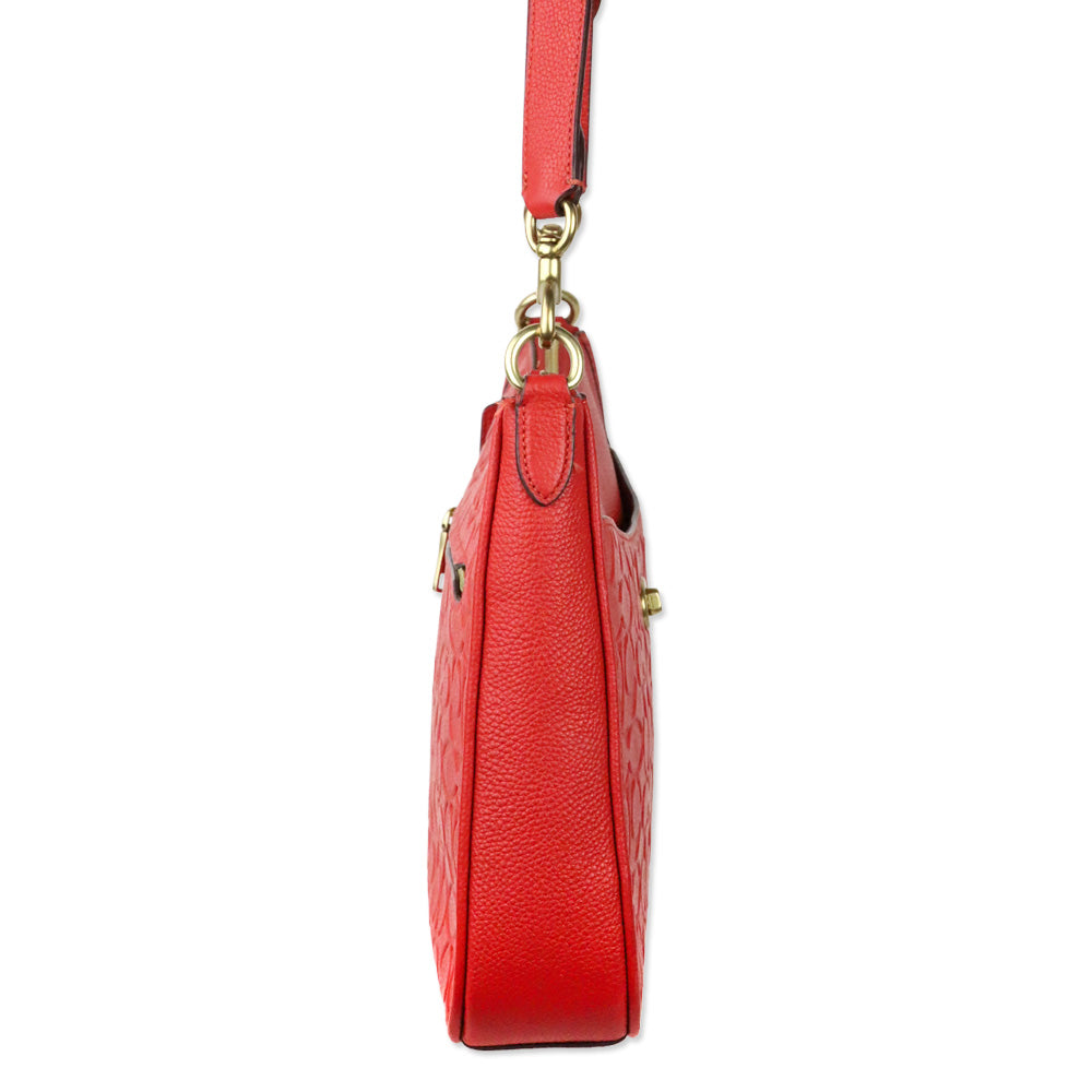 Coach Red Signature Leather Chaise Crossbody Bag