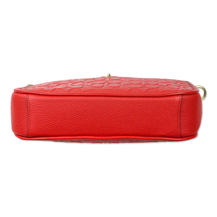 Coach Red Signature Leather Chaise Crossbody Bag