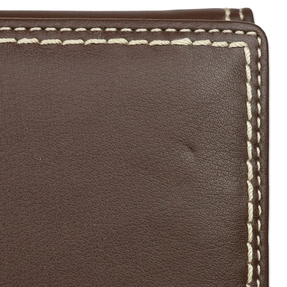 Coach SV/Mahogany Turnlock Leather Checkbook Wallet