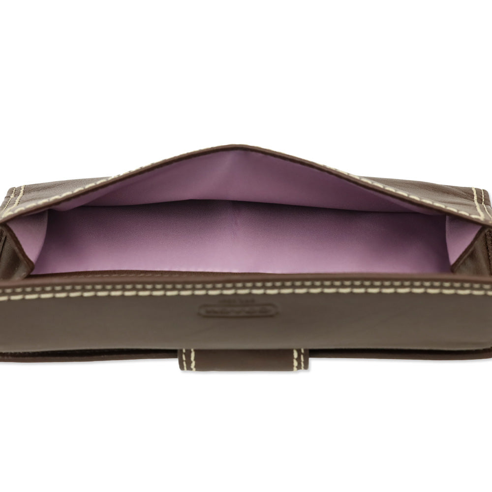 Coach SV/Mahogany Turnlock Leather Checkbook Wallet