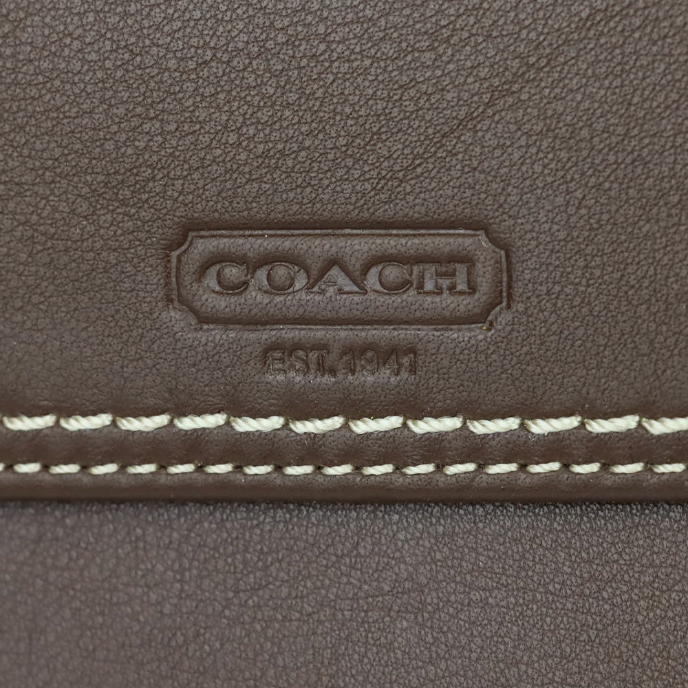 Coach SV/Mahogany Turnlock Leather Checkbook Wallet