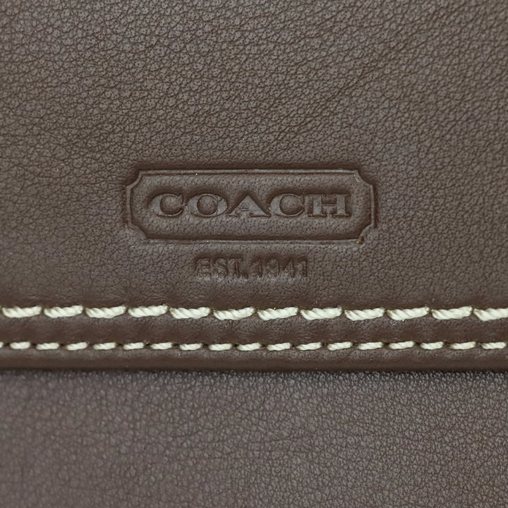 Coach SV/Mahogany Turnlock Leather Checkbook Wallet