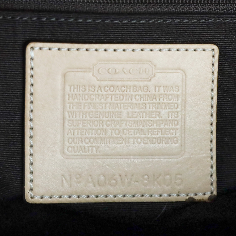 Coach Signature Tan & Brown Hampton Satchel Bag