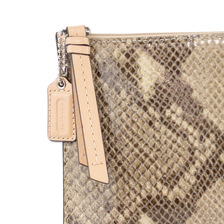 Coach Snake Skin Embossed Leather Pouch