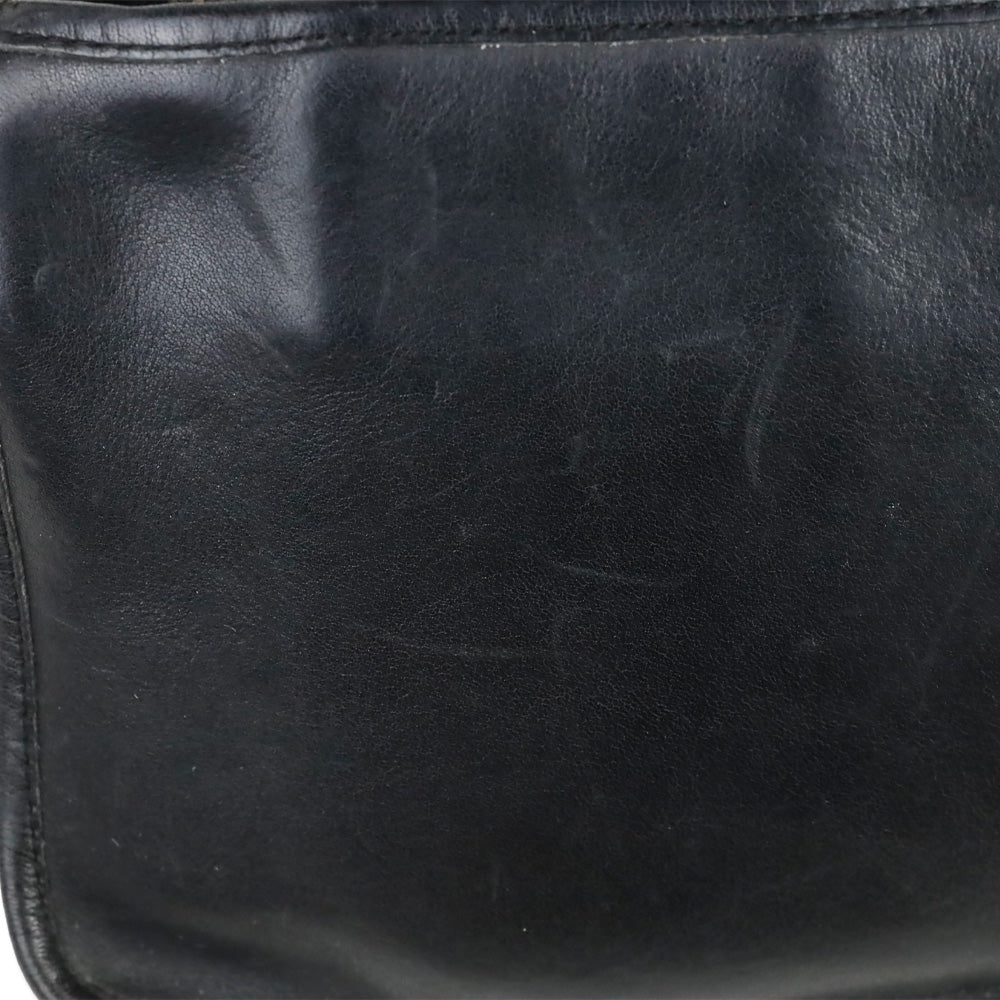 Coach Vintage 1970s Black Leather Slim Clutch Handbag