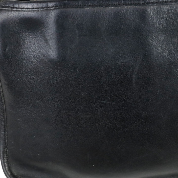 Coach Vintage 1970s Black Leather Slim Clutch Handbag