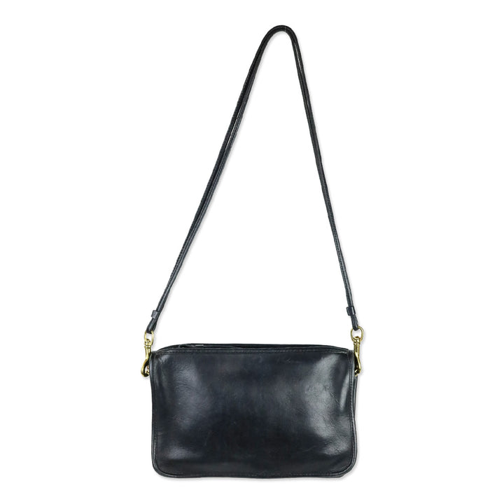 Coach Vintage 1970s Black Leather Slim Clutch Handbag