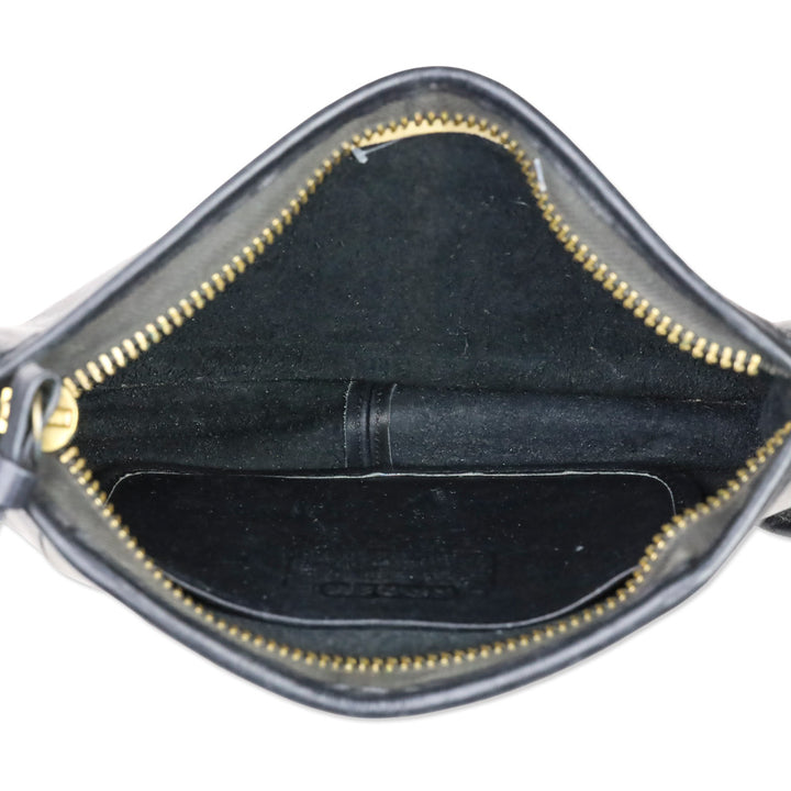 Coach Vintage 1970s Black Leather Slim Clutch Handbag