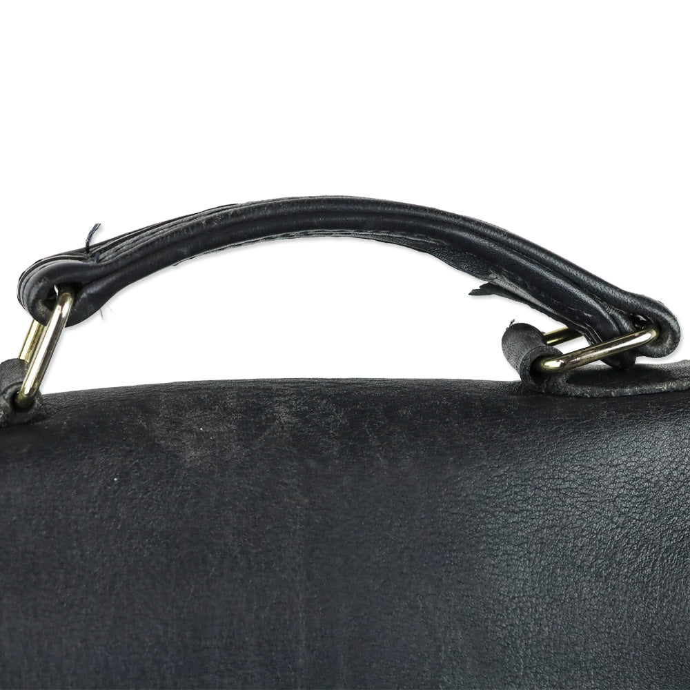 Coach Vintage 5130 Black Leather Gold Hardware Station Bag