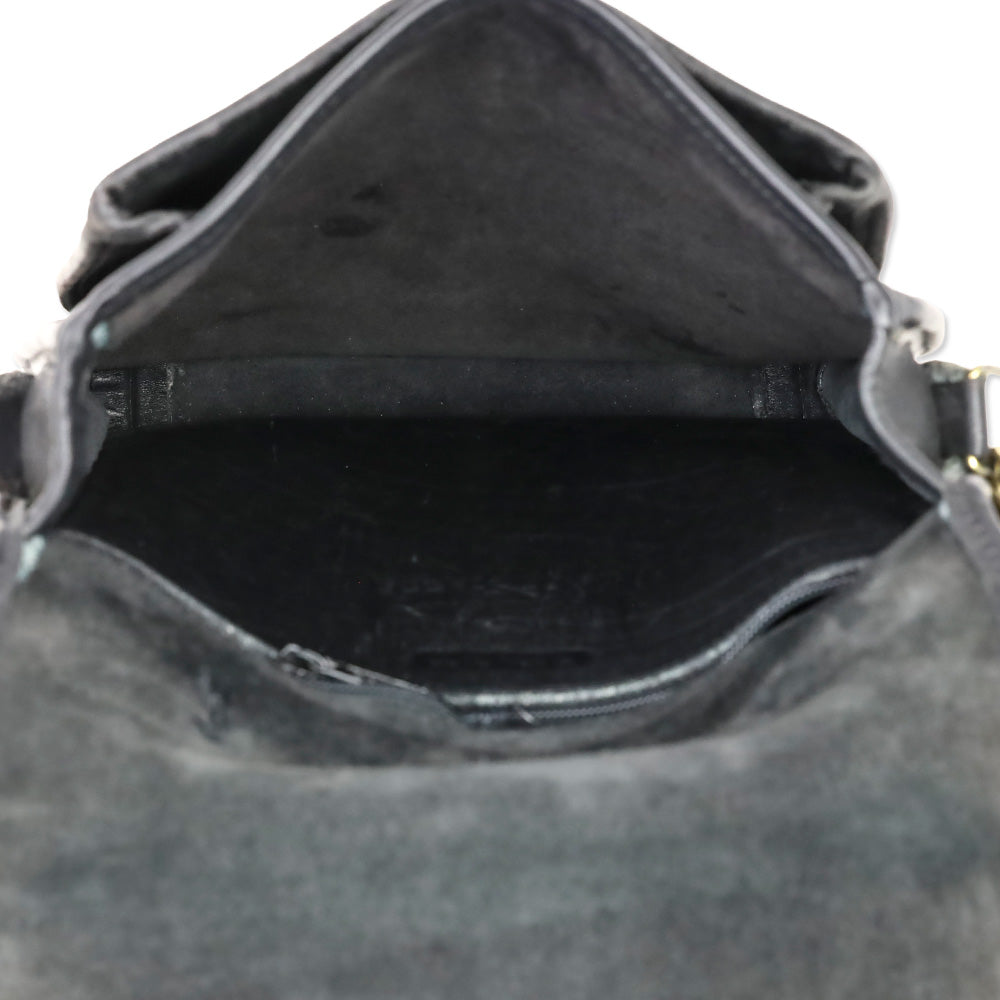 Coach Vintage 5130 Black Leather Gold Hardware Station Bag